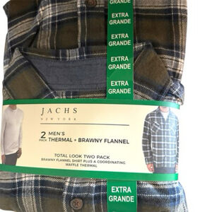 Jachs Men’s 2 Pack Thermal + Flannel Size XL